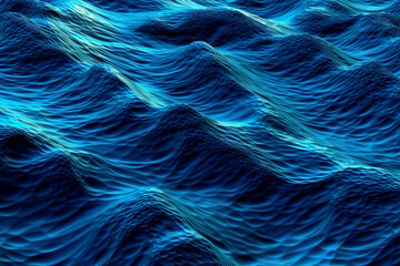 Poster - An abstract portrayal of the Euphrates River, the lifeblood of Babylon, with flowing lines and serene blue tones. 