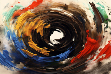 Poster - An image featuring abstract interpretations of Chinese calligraphy strokes, with flowing lines and ink-like colors. 