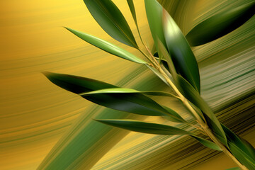 Aufkleber - An abstract portrayal of an olive branch, with flowing lines and soothing shades of green. 