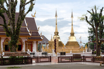 Wat Phra That Doi Tung Buddhist Temple and environment, a famous Temple and Buddhism place. It's settled on the mountain in Chiang Rai province, north of Thailand.