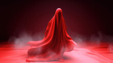 Illustration Of A Ghost In Light Red Tones