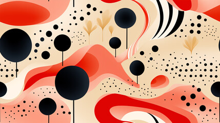 Wall Mural - A fashionable, creative template with modern, artistic shapes forming a seamless collage.