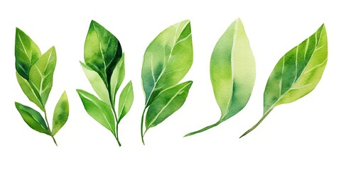 Sticker - Lush green leaves. Natural beauty in spring. Botanical elegance. Leaf in summer. Close up of fresh foliage in great outdoors. Illustration of bright elements