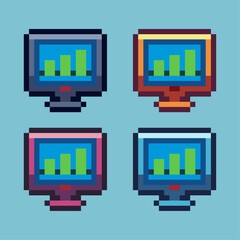 Poster - Pixel art sets of candle business with variation color item asset. Simple bits of graph on pixelated style. 8bits perfect for game asset or design asset element for your game design asset.