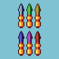 Poster - Pixel art sets of screwdriver tools with variation color item asset. Simple bits of screwdriver on pixelated style. 8bits perfect for game asset or design asset element for your game design asset.