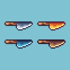 Poster - Pixel art sets of kitchen knife with variation color item asset. Simple bits of kitchen knife on pixelated style. 8bits perfect for game asset or design asset element for your game design asset.