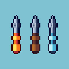 Poster - Pixel art sets of screwdriver tools with variation color item asset. Simple bits of screwdriver on pixelated style. 8bits perfect for game asset or design asset element for your game design asset.