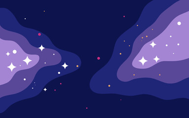 Wall Mural - vector space background . cute flat style template with stars in outer space