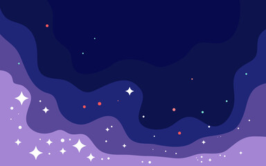 Wall Mural - vector space background . cute flat style template with stars in outer space