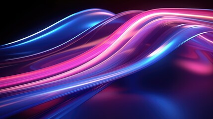 Wall Mural - 3d render abstract neon background  pink blue glowing