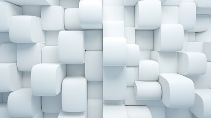 Wall Mural - 3d render abstract white geometric background