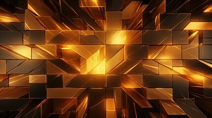 Wall Mural - Abstract art geometric art drawing golden art