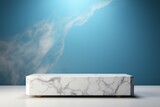 Fototapeta  - Elegant marble pedestal for cosmetic product presentation, a blank canvas