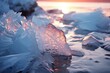 dawn ice close-up. Generative AI