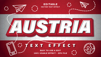 Poster - austria editable text effect with modern and simple style
