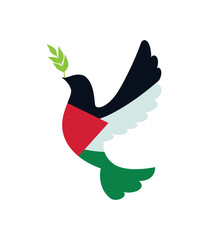 Canvas Print - palestine flag in peace dove