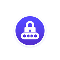 Sticker - password access icon for ui and web