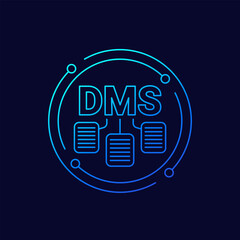 Sticker - DMS icon, Document management system, linear vector design