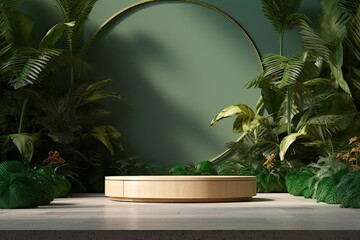 Poster - beauty minimalist display podium. art of presentation. abstract geometric stage for modern showcase.
