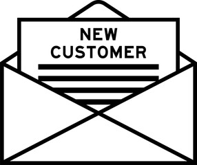 Sticker - Envelope and letter sign with word new customer as the headline