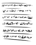 Fototapeta  - Abstract text. Imitation of a very old handwriting of an unknown language.