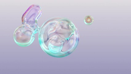 Aufkleber - 3D background Abstract Metaballs with colorful designs. Bright holographic colors. 4K resolution. Alpha matte and a looped, seamless 3D animation.