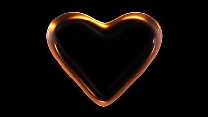 Poster - Heart or love symbol 3d glowing shape animation.