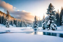 Winter Landscape With Snow