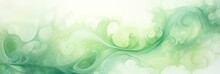 Banner Pastel Watercolor Green Smoke Abstract Solid Background, Abstract Geometric Form Liquid Splatter Texture