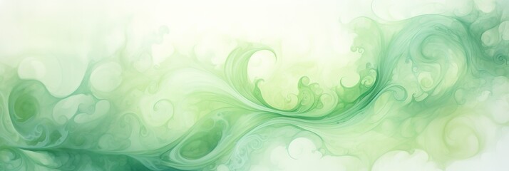 Wall Mural - banner pastel watercolor green smoke abstract solid background, abstract geometric form liquid splat
