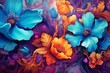 Vibrant artistic floral backdrop. Generative AI