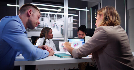 Poster - Industry Worker Team In Factory Office
