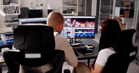 Poster - Video Editor Or Designer Using Editing Software Tech