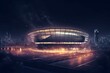 night lights and stadium rendered scene. Generative AI