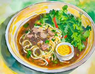 Wall Mural - meat noodle soup