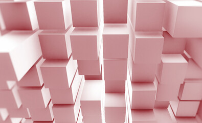 Poster - Geometric Cube Shape Abstract Background. 3d pentagon hexagon rendering.

