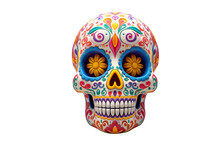 Day Of The Dead Spectacle 3D Colorful Mexican Skull Shining Alone