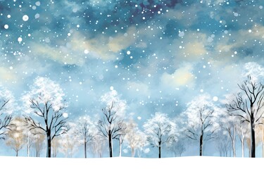 Wall Mural - winter landscape background, generative ai.