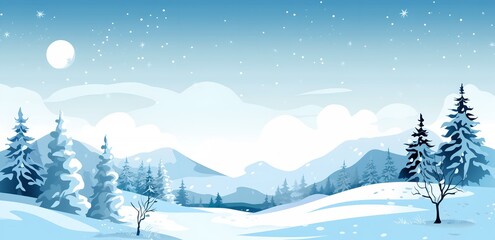 Wall Mural - winter landscape background, generative ai.