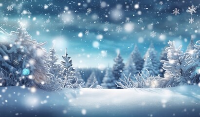 Wall Mural - winter landscape background, generative ai.