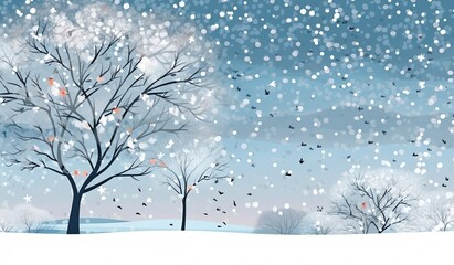 Wall Mural - winter landscape background, generative ai.
