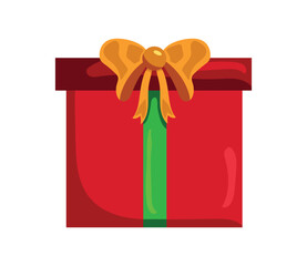 Sticker - christmas gift box illustration