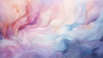 Wall Mural - Craft an artistic abstract composition featuring delicate watercolor-like swirls of pastel hues.