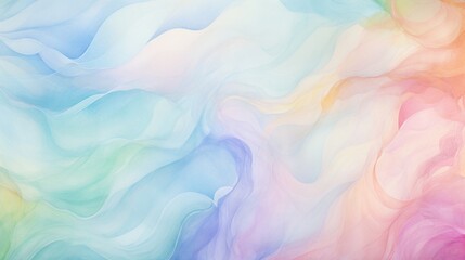 Canvas Print - craft an artistic abstract composition featuring delicate watercolor-like swirls of pastel hues.
