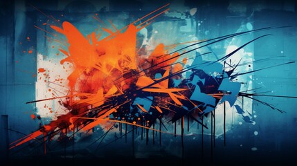 Wall Mural - design a chaotic and gritty abstract background with a sense of urban graffiti.