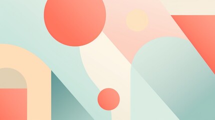 Wall Mural - design a minimalist abstract background using geometric shapes and soothing pastel hues.