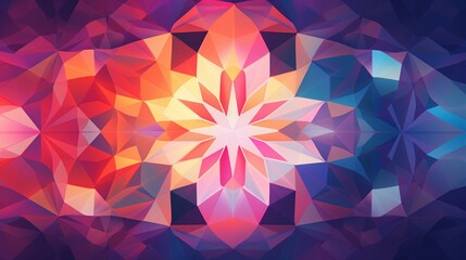 Wall Mural - generate an abstract background featuring a kaleidoscope of geometric patterns that evoke a feeling 
