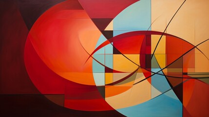 Wall Mural - generate an abstract composition that explores the concept of movement and rhythm through rhythmic a
