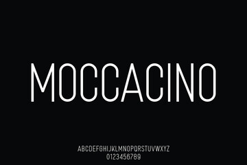 Wall Mural - simple modern clean condensed alphabet display font vector. minimalist coffee shop typography style