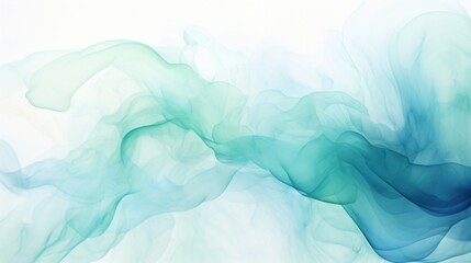 Wall Mural - produce a calming watercolor abstract with flowing indigo and seafoam green tones.